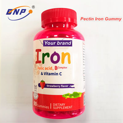 Caramelo gomoso del hierro del suplemento dietético de la fabricación de contrato para los niños