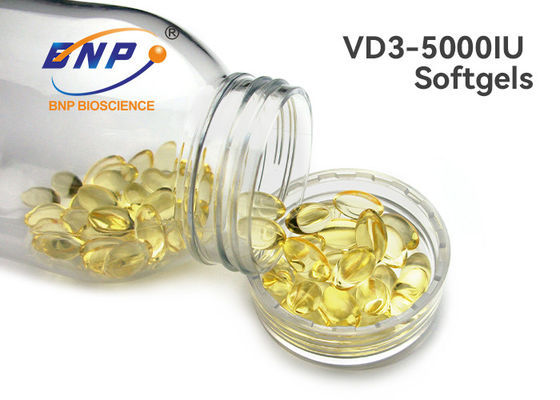 vitamina transparente D3 5000 IU Softgels del suplemento del OEM 250mg